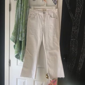 amo white kick crop jeans